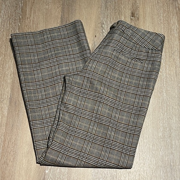 Talbots Pants - Talbots Women's Plaid Stretch Wool Blend Wide Leg Lined Career Pants Size 4 EUC